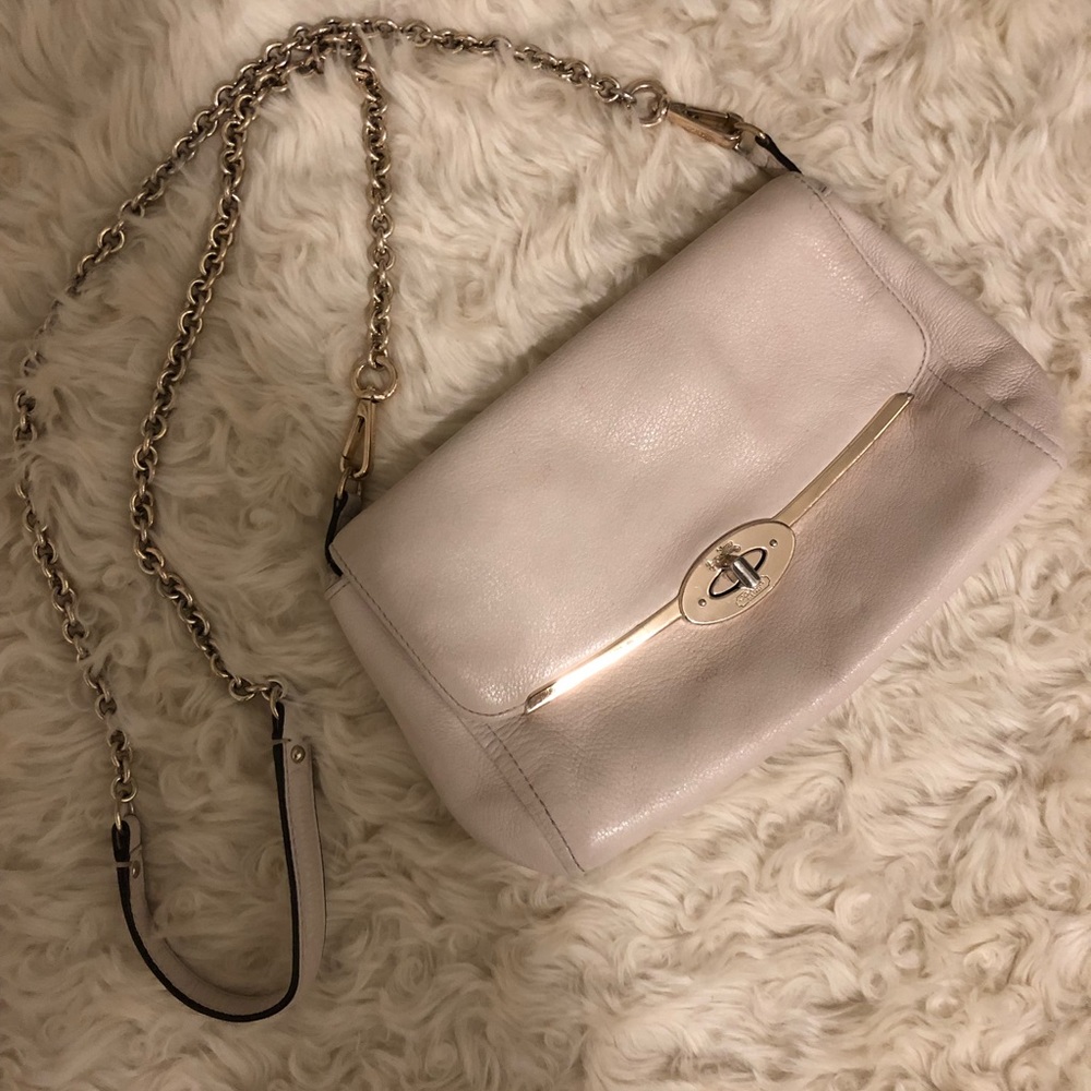 Coach Crossbody, Beige Leather